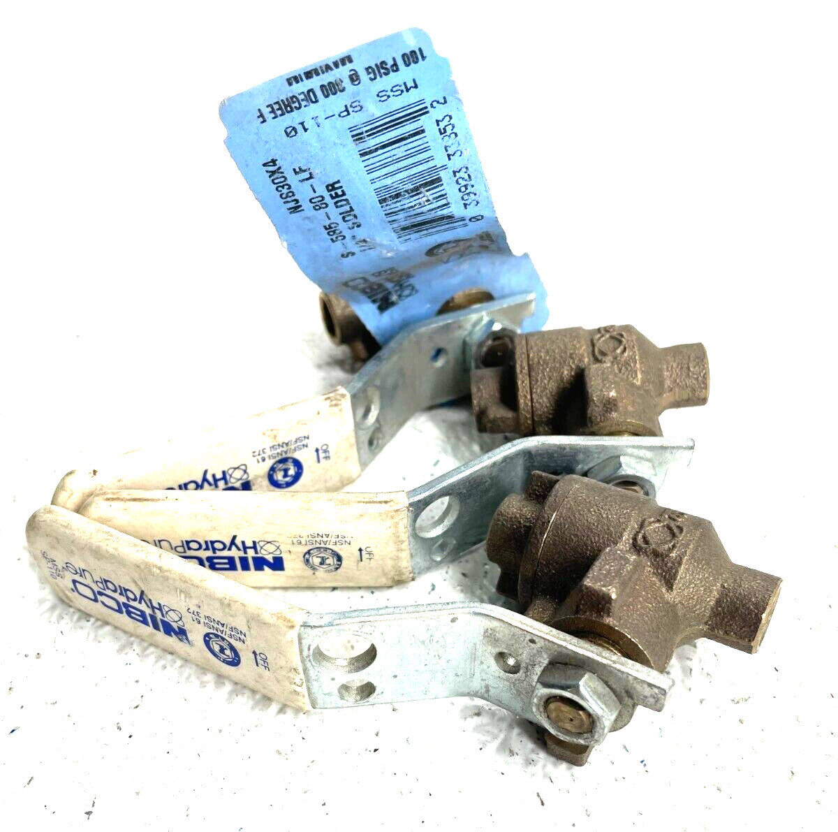 (QTY-3) NIBCO S-585-80-LF Bronze Ball Valve 1/4" CTS Solder Joint 150-S 600-WOG