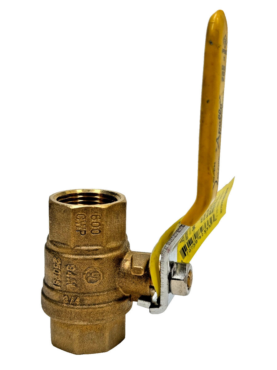 Apollo 94A-104-01  3/4" NPT Brass Ball Valve, Full Port 600-psi CWP, Lever Op.