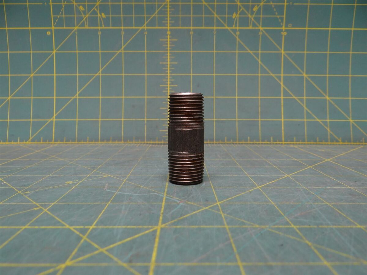 1/2" x 2" Pipe Fitting Nipple Male Steel Schedule 40 MNPT Threaded on both ends