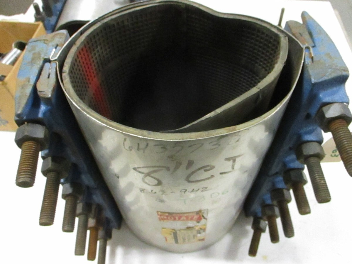 Double Band Full Circle Pipe Repair Clamp 8" (8.62-9.42 OD) x 15" Long / 12-Bolt
