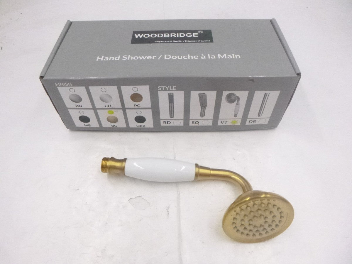 Woodbridge Single Handle Tub Filler Hand Shower F0026BGVT Brushed Gold Finish