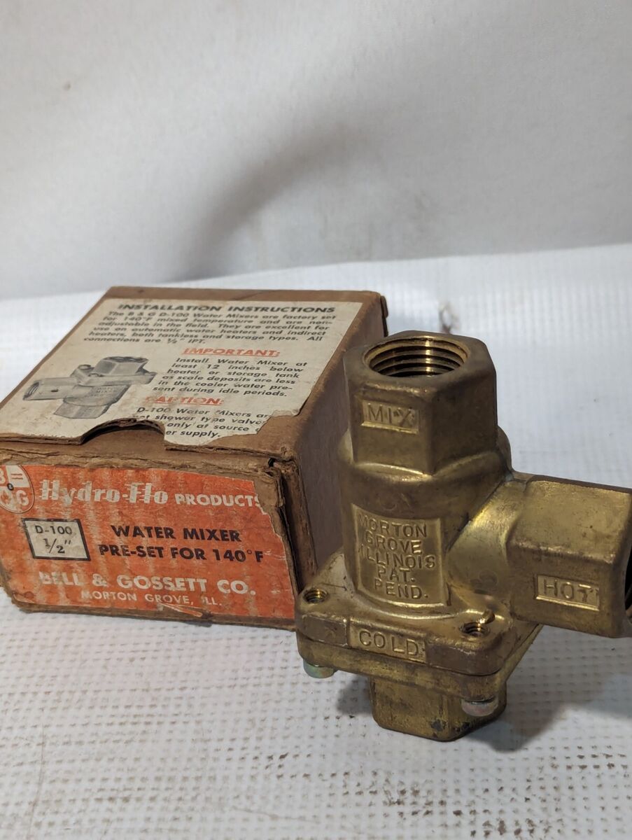 Bell & Gossett Hydro-Flo D-100 water mixer, 1/2 inch, preset for 140 deg F