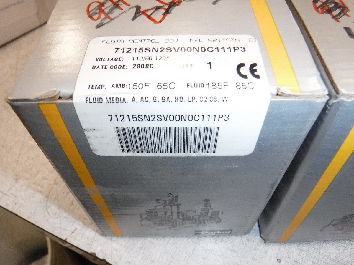 Parker 71215SN2SV00N0C111P3 Valve 110/120 VAC 80 PSI 10W NEW SEALED FACTORY BOX
