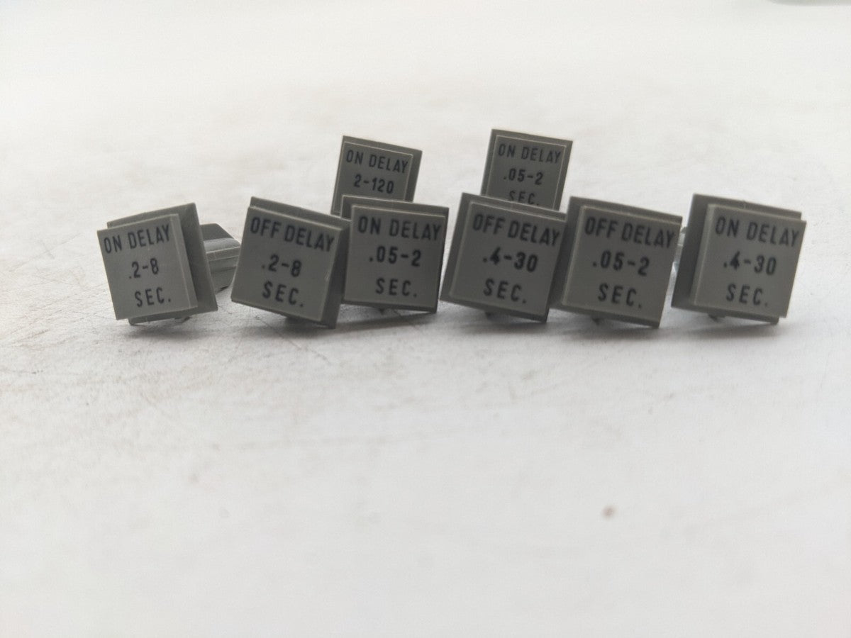 Pack of 8 Allen-Bradley 40290-106-51 Program Key Set Gray On-Delay & Off Delay
