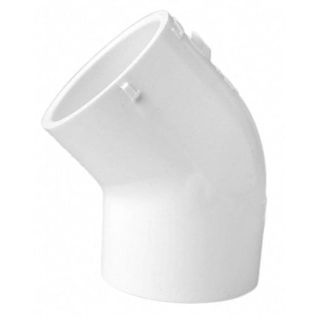 Zoro Select 417012 Pvc Elbow, 45 Degrees, Socket X Socket, 1-1/4 In Pipe Size