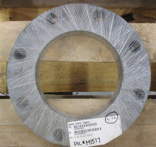 (2) LAMONS LG-TC 6" Class 150 Full Face Flexible Graphite Ring Gasket 1/8" Thick