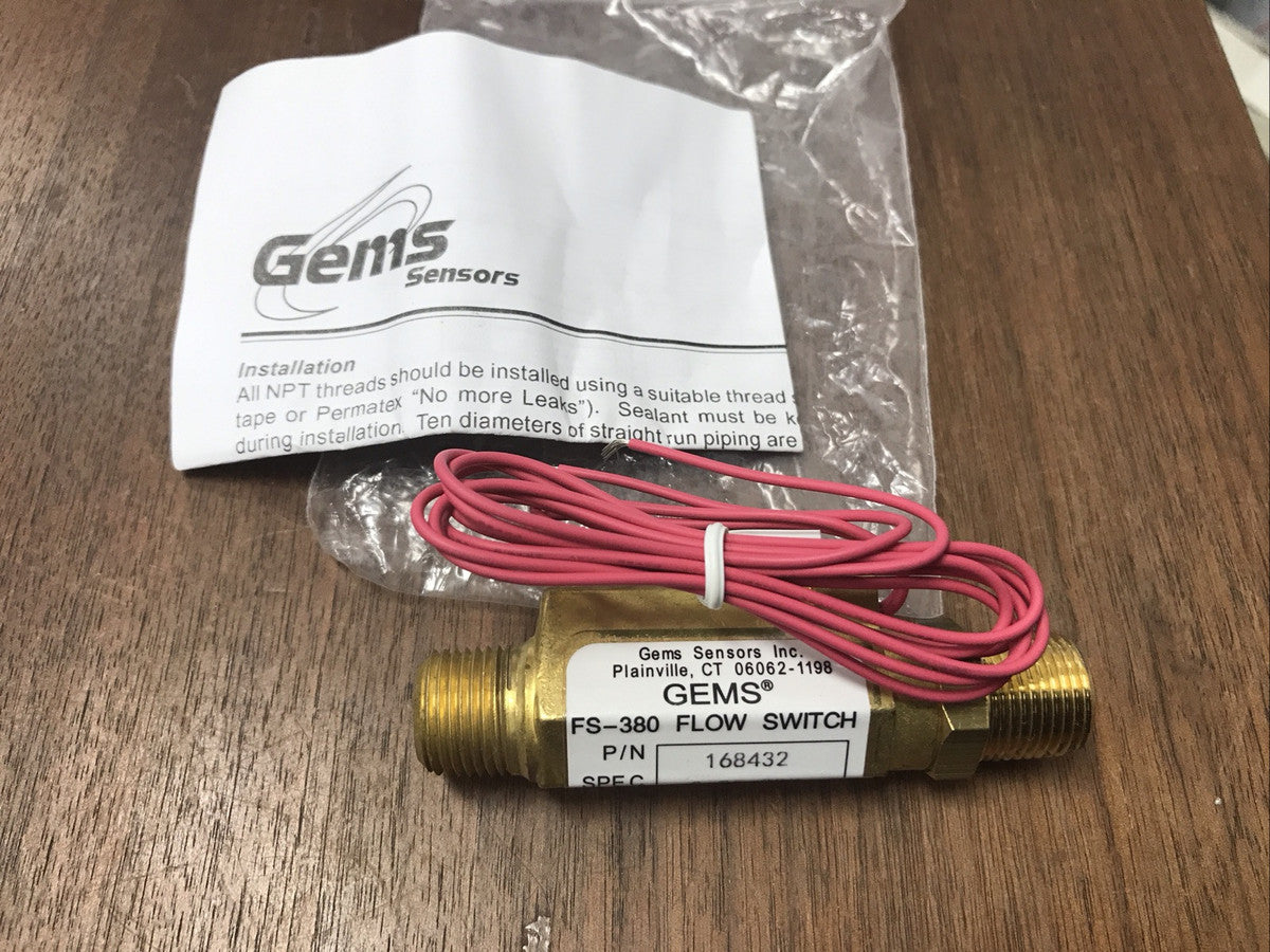 Gems Sensors FS-380 Series High Pressure Flow Switch Brass .25 GPM