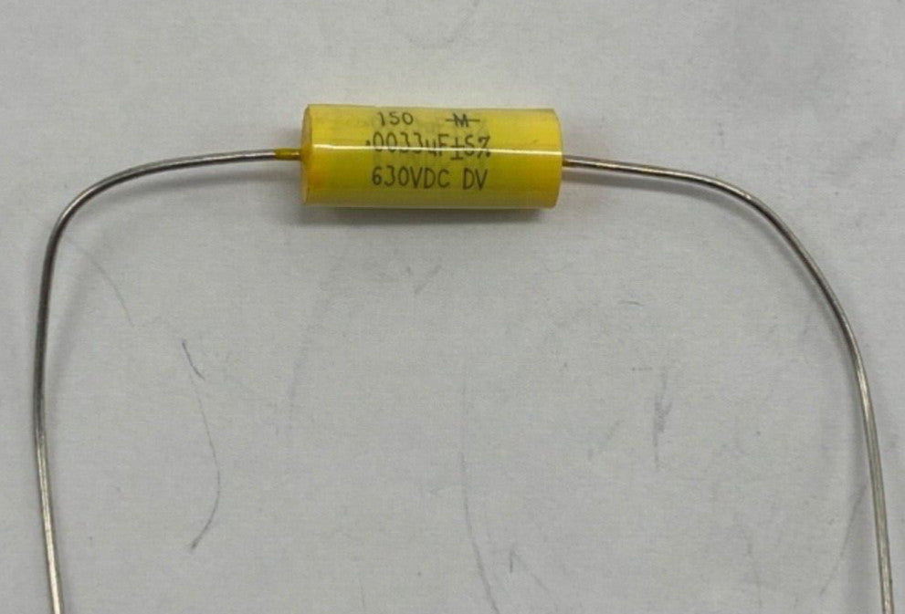 Mallory 150M series metalized film capacitor axial lead 0.0033uf/630V, 332J630V