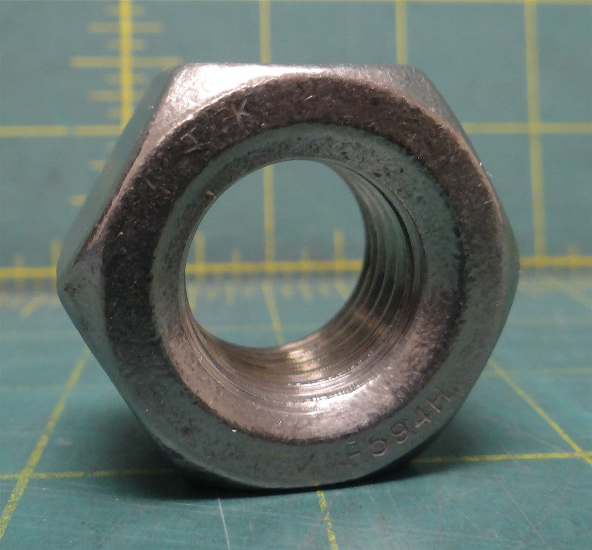 Stainless Steel Nut M21x4 1-1/4" External Hex Width 7/8" Height 1/4" Thick F594H