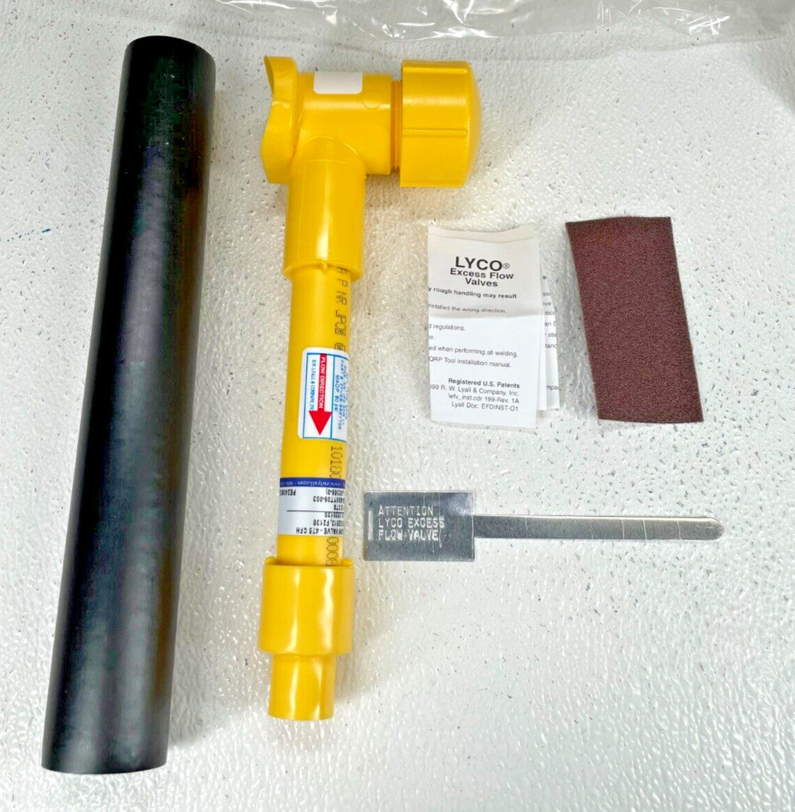 Molded Poly MDPE Gas Tapping Tee 3" IPS x 1/2" CTS w/ LYCO Excess Flow Valve EFV