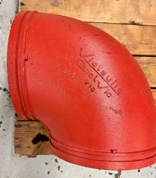 10" Victaulic Style V10 QuickVic 90-Degree Elbow Grooved End Pipe Fitting