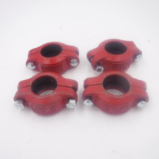 4 Pack CPS 1-1/2" Grooved Painted Pipe Coupling Style 10 Orange Stripe Gasket