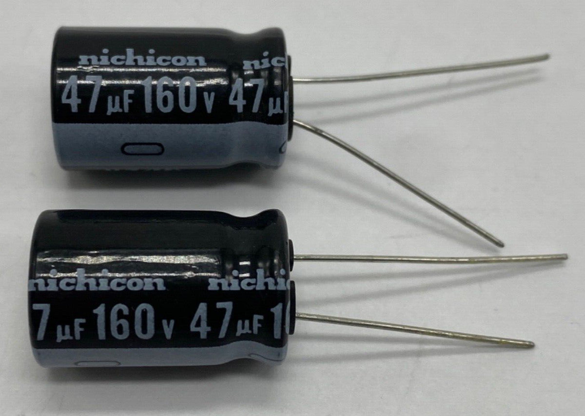 Pack of 2, Nichicon UVZ2C470MHD electrolytic capacitor radial lead 47uf/160V