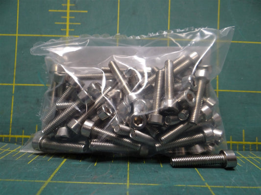 (60 pk) 18-8 Stainless Steel Socket Head Screw M4 x 0.7 mm Thread 25 mm Long Hex
