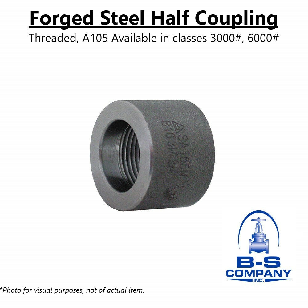 Forged Steel HALF COUPLING 2" NPT Threaded A105 3000# 3M (Lot of 5)