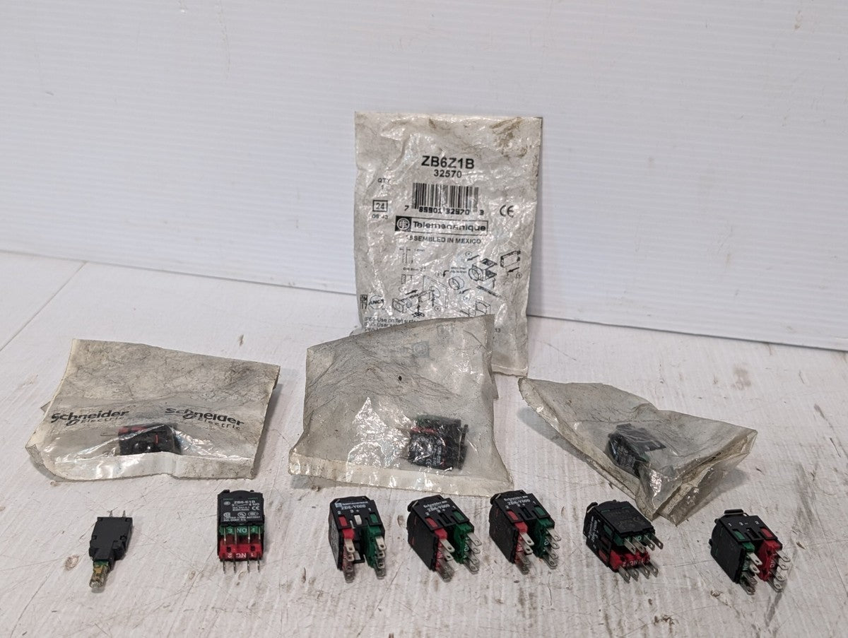 Lot of 11 Schneider and Telemecanique ZB Contact Blocks+Returns