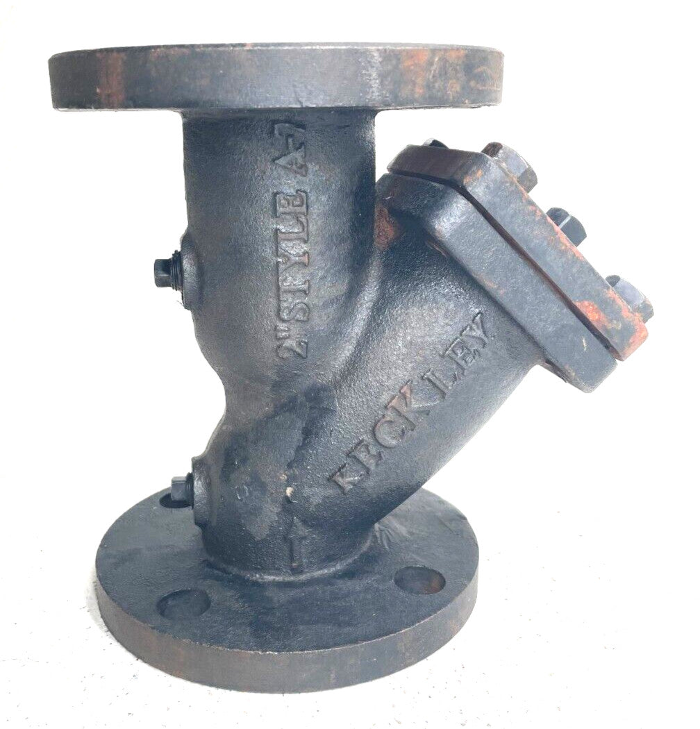KECKLEY A-7 Y-Strainer Cast Iron 2" Flanged 125-SWP 200-WOG 1/16" Perf. Screen