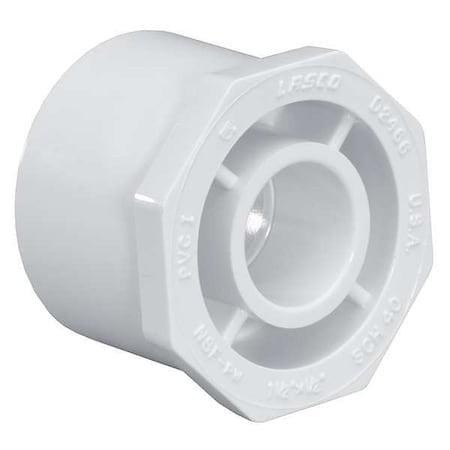 Zoro Select 437289 Pvc Reducing Bushing, Spigot X Socket, 2 1/2 In X 1 In Pipe