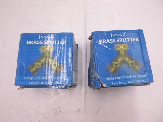 2 Pack Innav8 Heavy Duty Garden Hose Splitter Solid Brass Twist On/Off