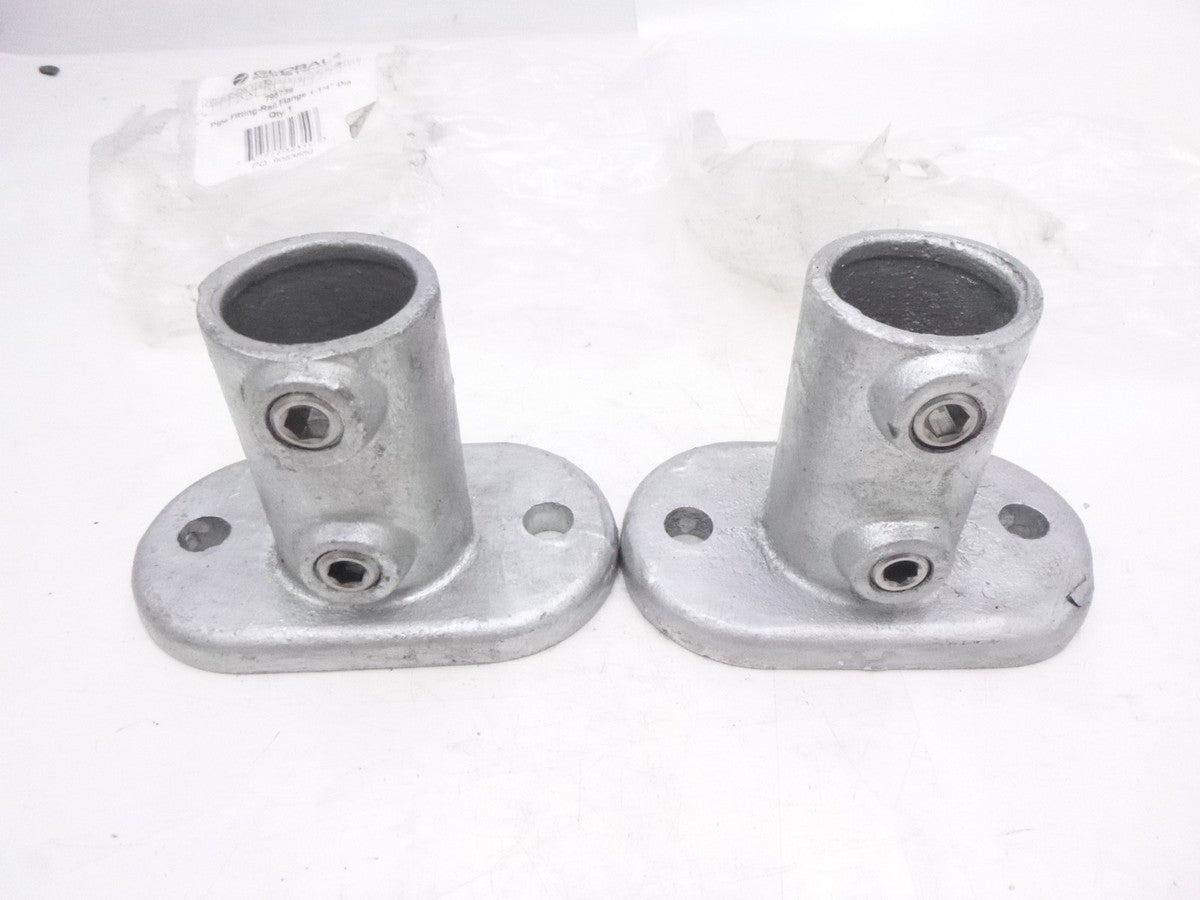 2 Pack Global 798739 1-1/4" Size Rail Flange Pipe Fitting 1.72" Fitting I.D.