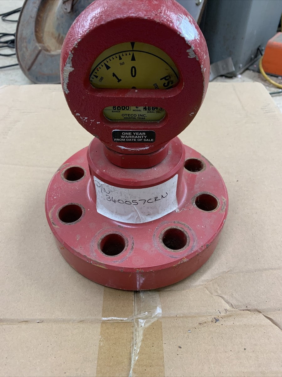 OTECO Model 6 MUD GAUGE 6000PSI Flange CONNECTION 8 Hole