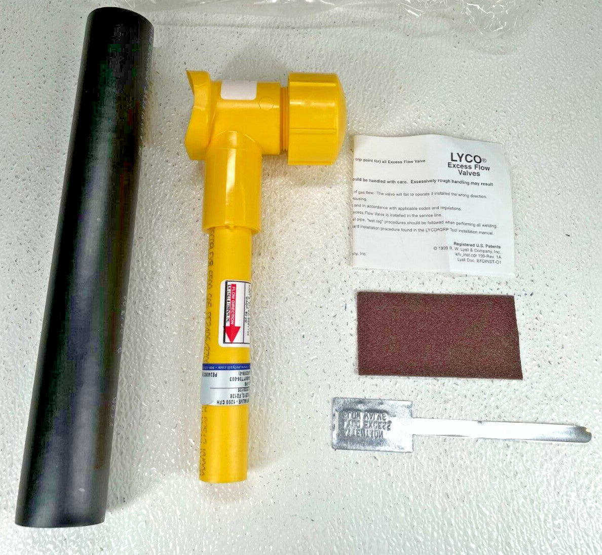 Molded MDPE Standard Gas Tapping Tee 3" x 3/4" IPS w/ LYCO Excess Flow Valve EFV