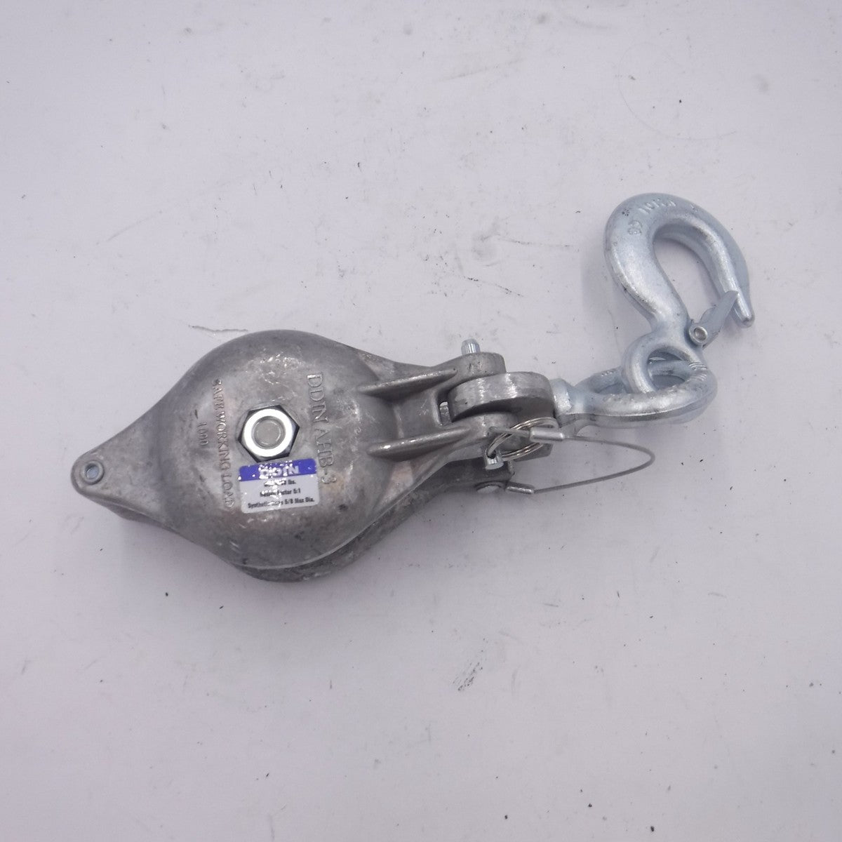 DDIN Aluminum Handline Block DNAHB-3 3" Sheave 5/8" Rope Capacity 1000lb