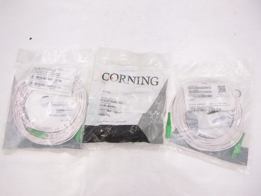 3 Pack 25' Corning SM Fiber Optic Patch Cable 444401UR1BF025F White 2.9mm SC/APC