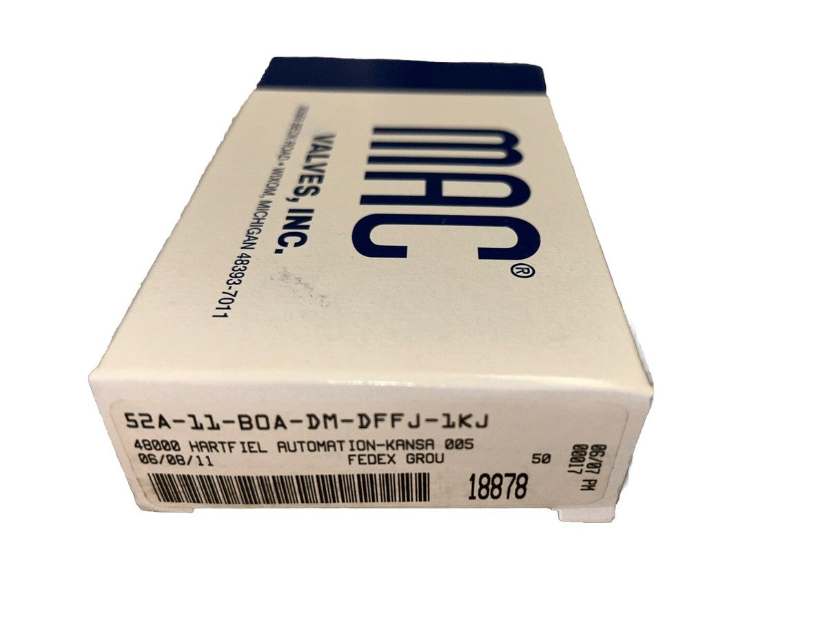 MAC 52A-11-B0A-DM-DFFJ-1KJ SOLENOID VALVE AIR PNEUMATIC 52A11B0ADMDFFJ1KJ.  F5