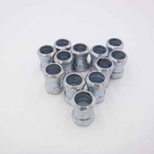 12 Pack 3/4" Steel Compression Conduit Couplings