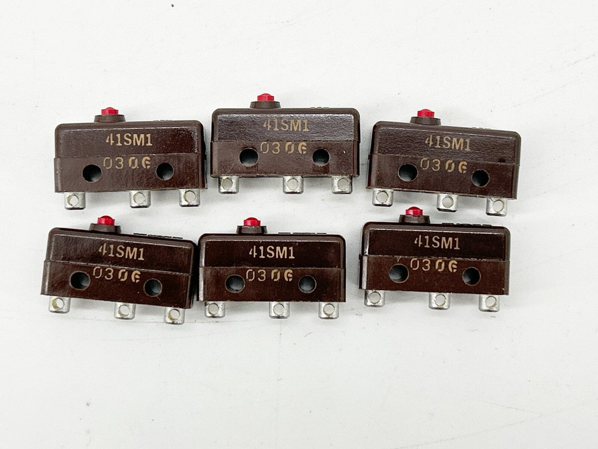 New Lot of 6 Honeywell 41SM1 Microswitch Pin Plunger 250V 11A - No Box