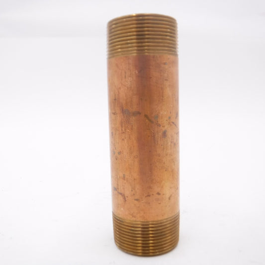 1-1/2" x 6" Schedule 80 Red Brass Pipe Nipple Fitting