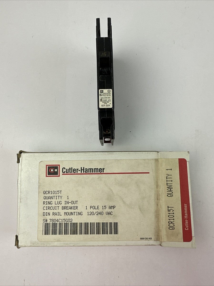 CUTLER HAMMER QCR1015T CIRCUIT BREAKER 15A 120/240VAC 1POLE