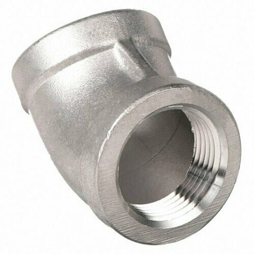 45 Degree Elbow 1-1/2" NPT Class 150, 316 Stainless Steel Threaded Pipe Fitting