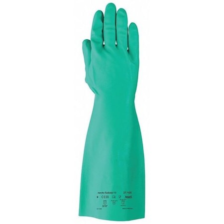 Ansell 37-165 Alphatec Solvex Chemical Resistant Gloves, Nitrile, 15 In L, 22