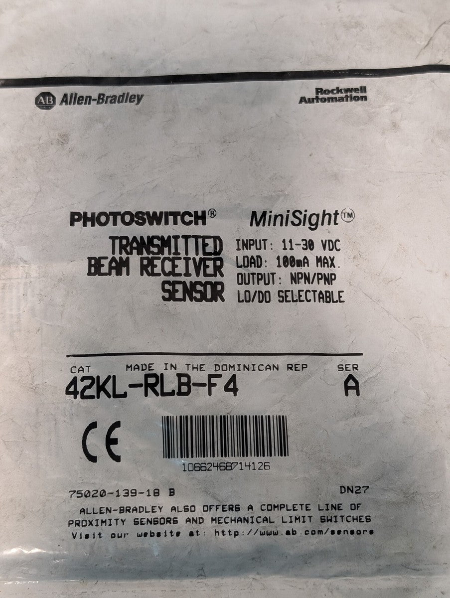 NEW Allen Bradley 42KL-RLB-F4 MiniSight Photo Switch Ser. A, 11-30VDC, Free Ship