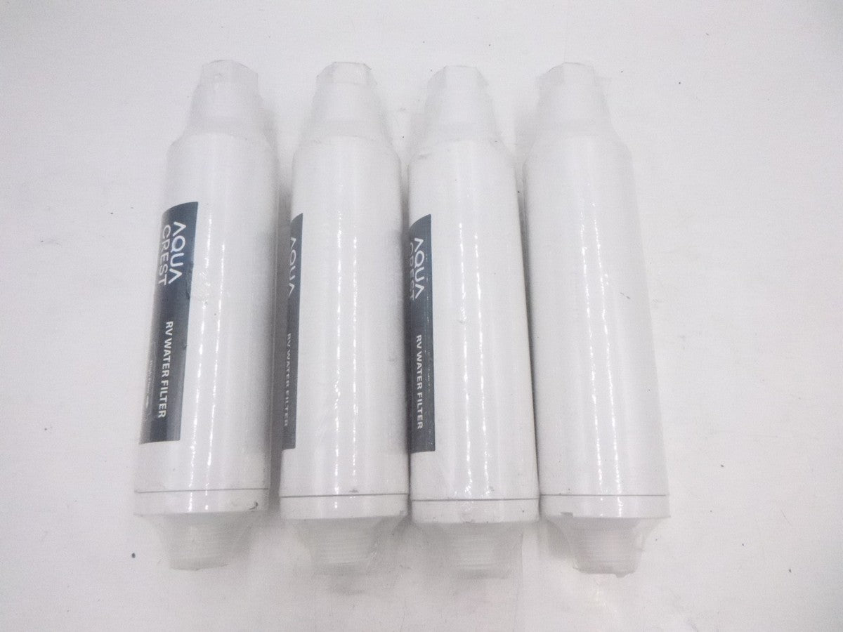 4 Pack Aqua Crest RV Inline Hose Water Filters 20Micron 1350 Gal Cap 20-100psi