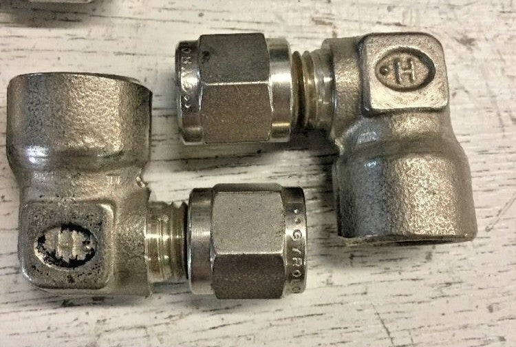 HOKE GYROLOK 3LF2-316 Female Elbow 3/16" Comp X 1/8" FNPT  Fittings (Lot of 2)