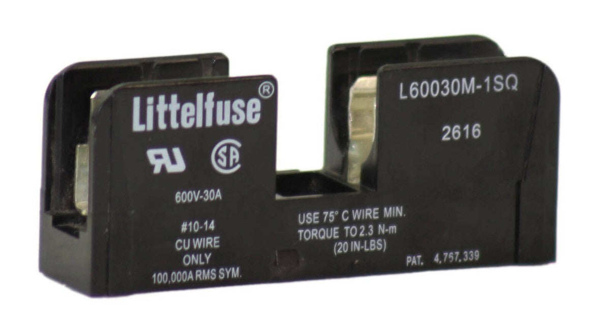 LITTLE FUSE L60030M1SQ FUSE BLOCK FOR 1 30 AMP 600 VOLT FUSE