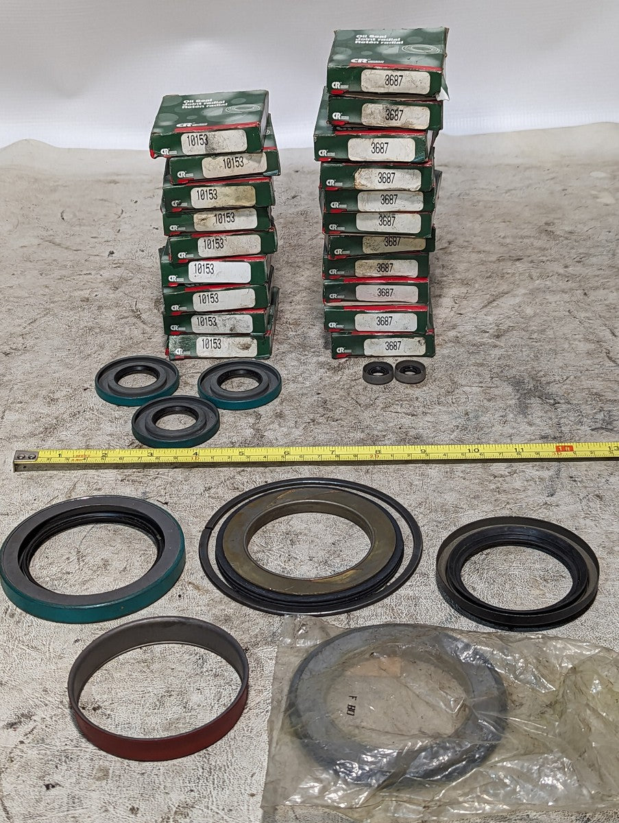 Lot of Chicago Rawhide 10153, 3687 Oil Seals in Boxes + Assorted Oil Seals