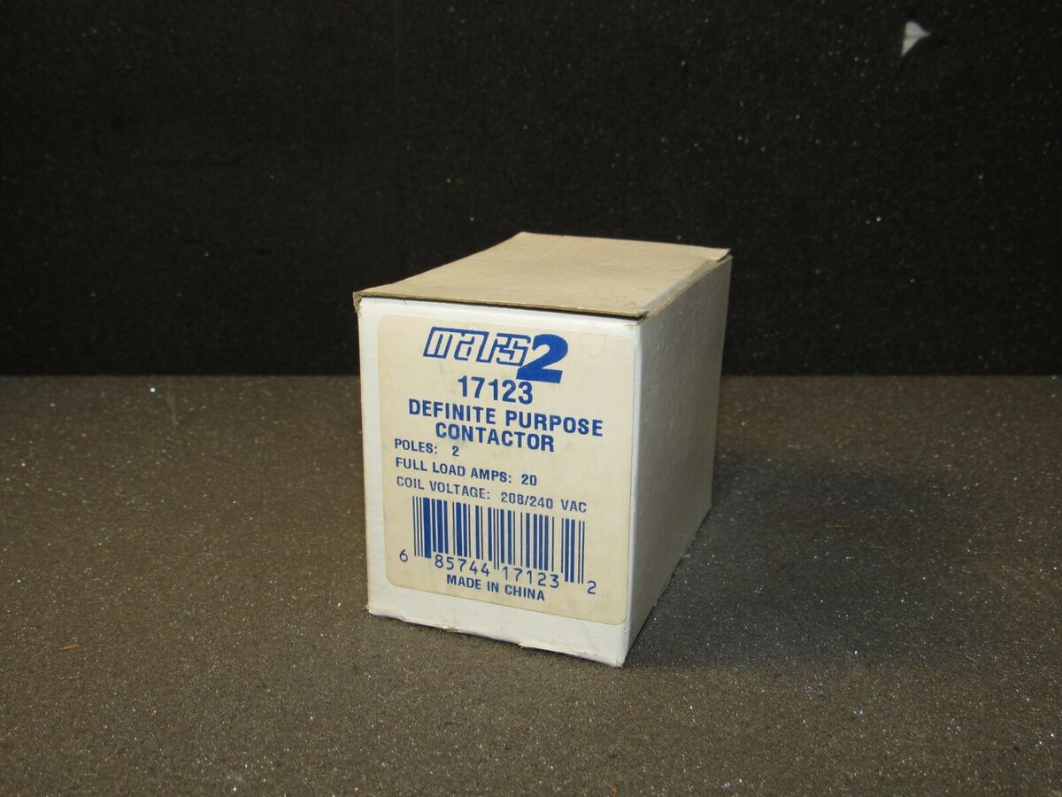 Mars2 17123 240V Definite Purpose Contactor 2 Pole 20 Amp " LOT OF 2 "