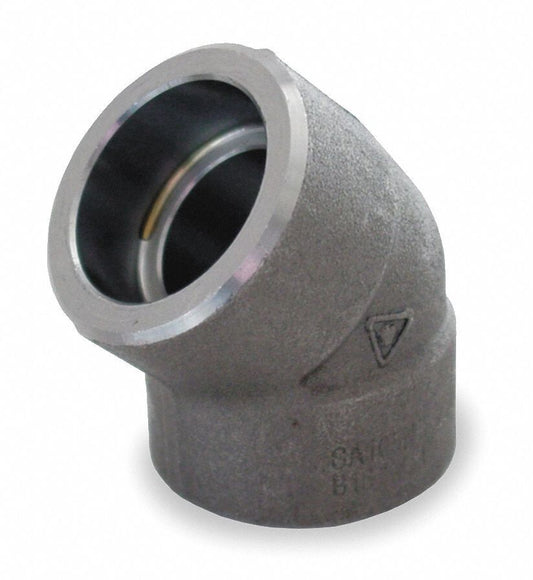 1-1/2" Class 6000 Socket Weld 45 Degree Elbow A105 Forged Steel Pipe Fitting 