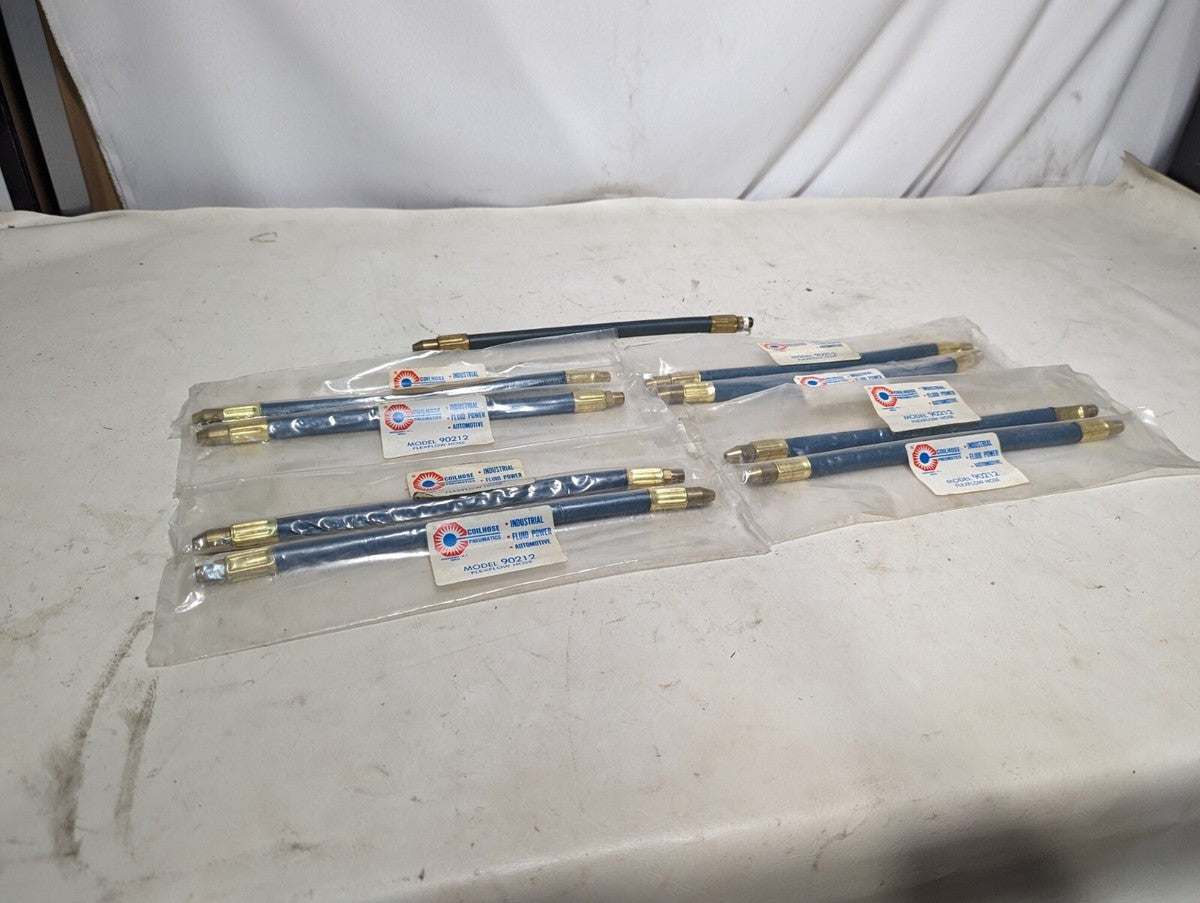 Lot of 9 Coilhose Pneumatics 90212 flexflow hoses, 8 new, 1 used