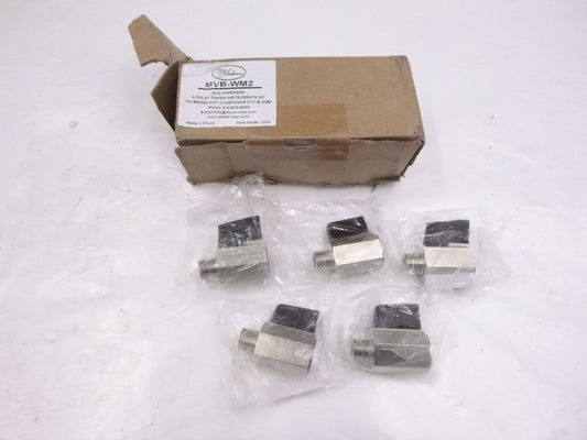 5 Pack W.E. Anderson MVB-WM2 Mini Brass Ball Valve Wedge Handle 450psi 1/4"