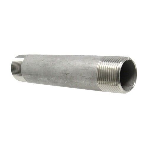 (5) PIPE NIPPLES Stainless Steel 1/2" x 6" Long Schedule 40 Thread Both End