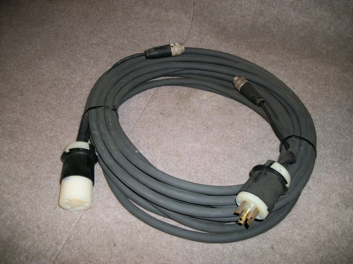 NEW UNUSED 50 FOOT POWER CORD 30 AMP 250V MALE AND FEMALE PLUGS