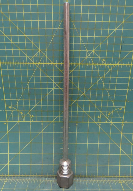 316SS Thermowell 3/4" Male NPT 12" Insertion Length x 7/16" Probe Diameter