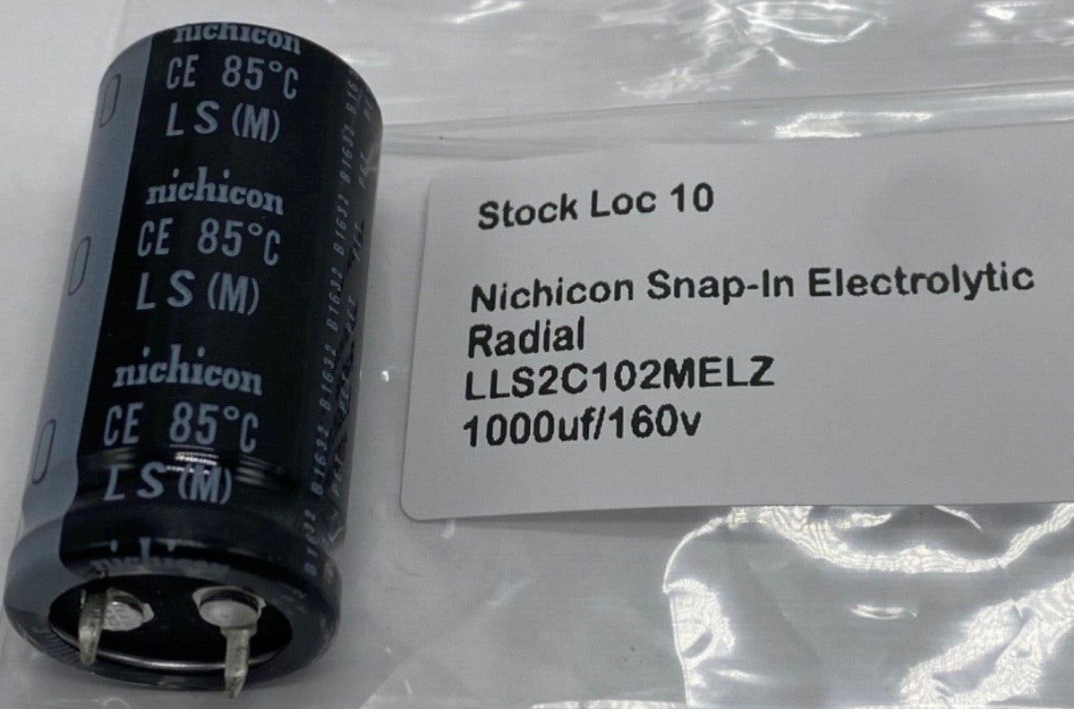 Nichicon snap-in 1000uf/160v electrolytic capacitor LLS2C102MELZ