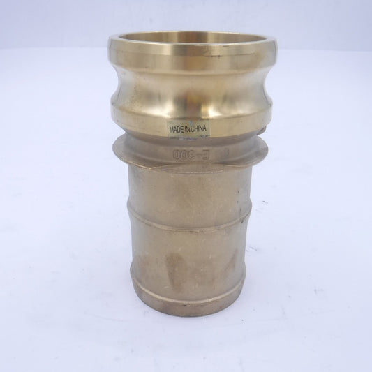 3" Type E Adapter Brass Male Camlock x Hose Shank E300