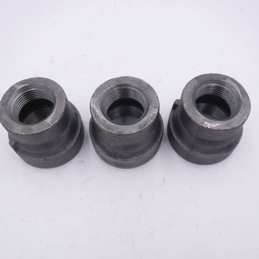 3 Pack Ward 1-1/2" x 1-1/4" Female NPT Malleable Iron Bell Reducer 1DX1B.NMC